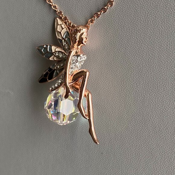 Butler FAC Rose Gold Tone Fairy AB Crystal Necklace - Picture 4 of 9